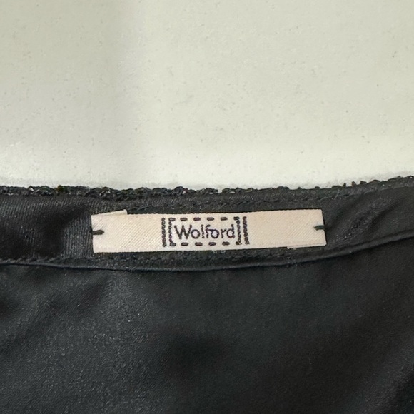 Aritzia Wolford black goth lace draped back pencil midi skirt - Picture 7 of 8